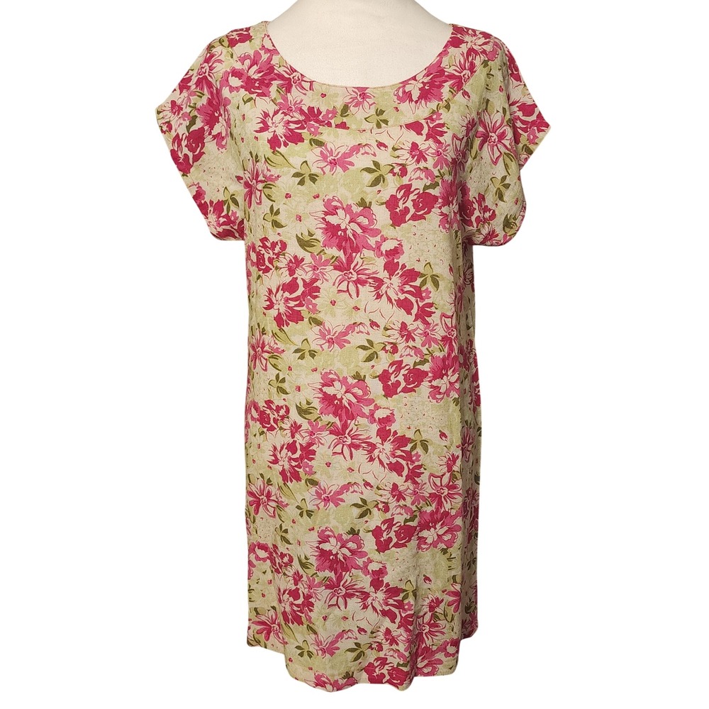 Felix Creaciones Exclusivas Size CH/ Small Floral Print Short Sleeve Shift Dress